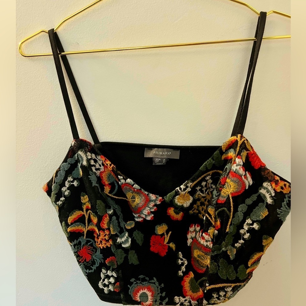 Primark Floral Embroidered Crop Top